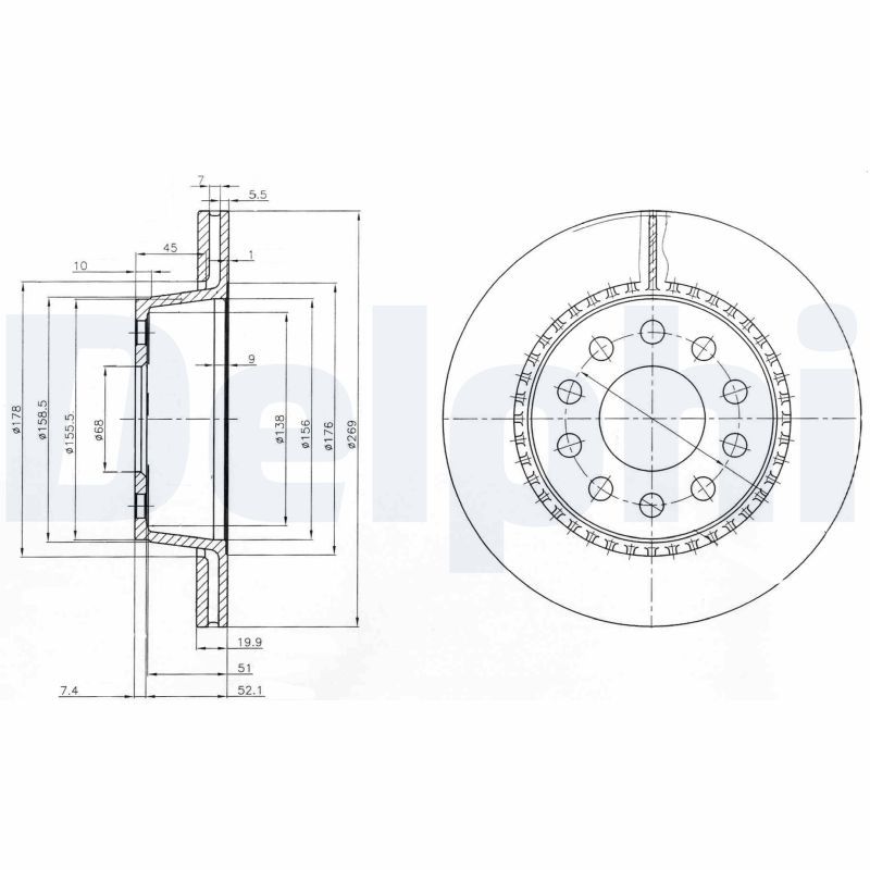 DELPHI BG3029 Brake Disc