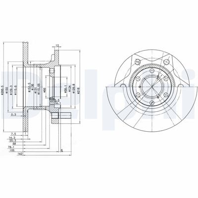 Brake Disc DELPHI BG302