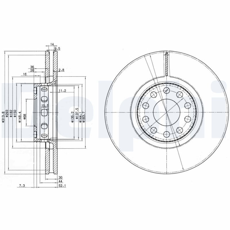 DELPHI BG3033 Brake Disc