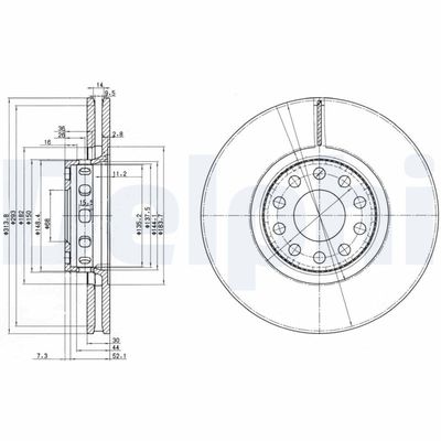 Brake Disc DELPHI BG3033