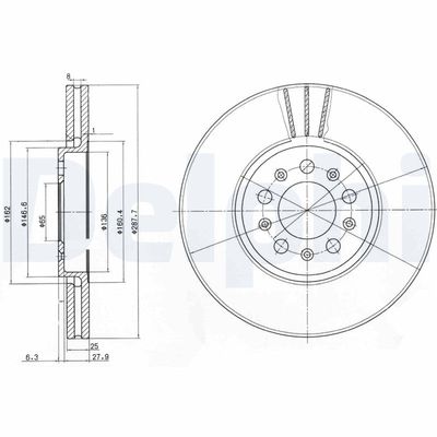 Brake Disc DELPHI BG3035C