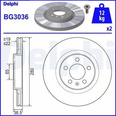 Brake Disc DELPHI BG3036
