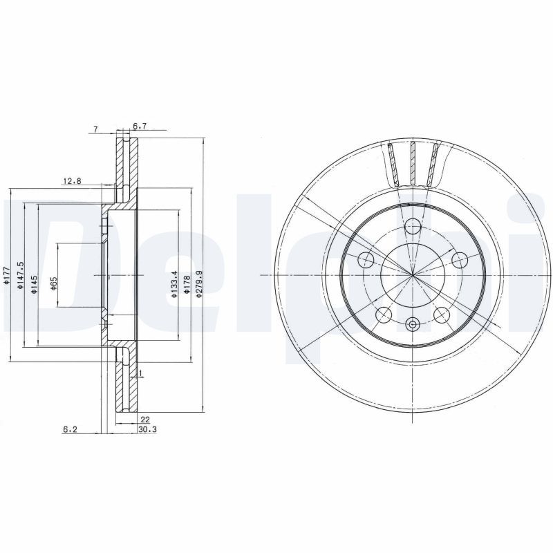 DELPHI BG3036C Brake Disc