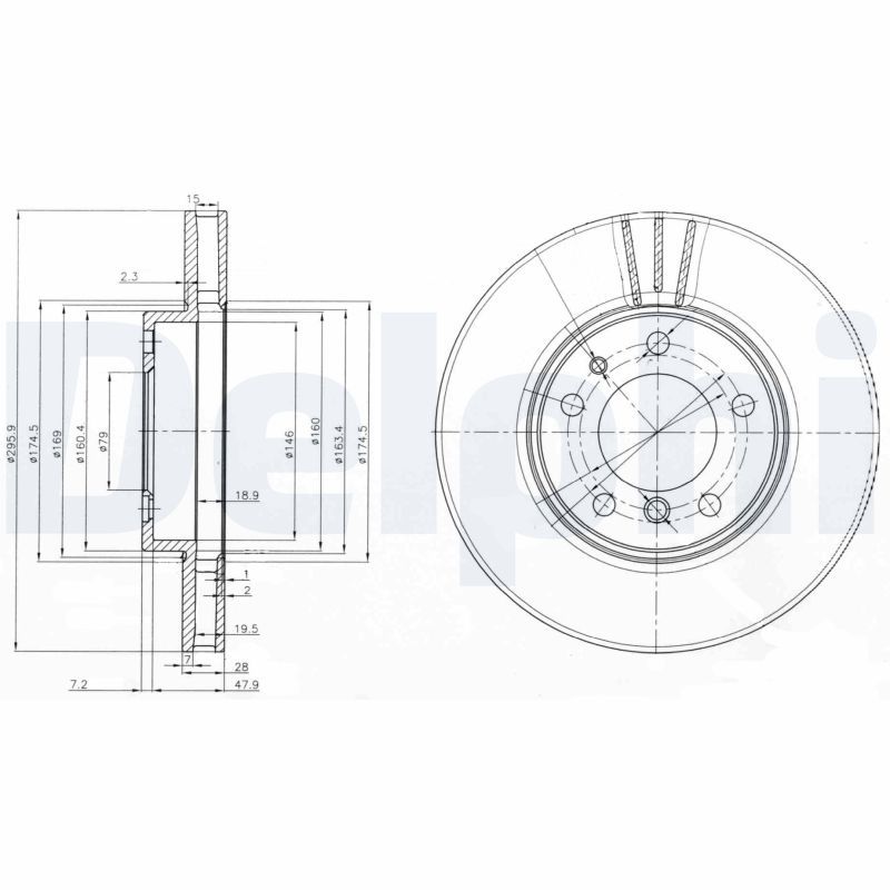 DELPHI BG3037 Brake Disc