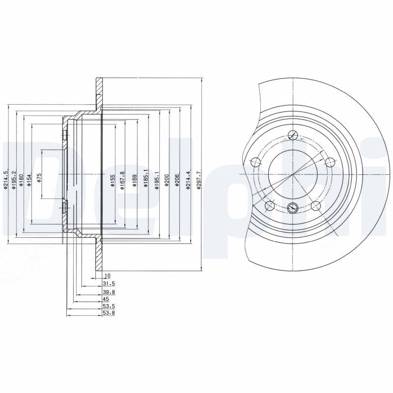 DELPHI BG3044 Brake Disc