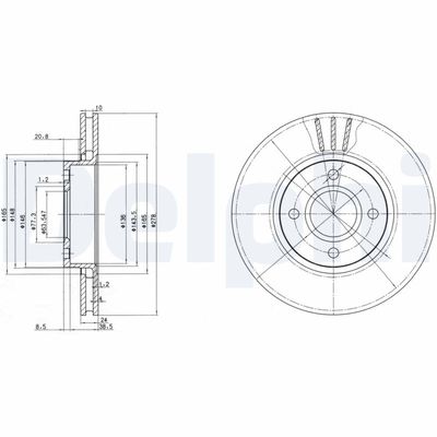 Brake Disc DELPHI BG3056