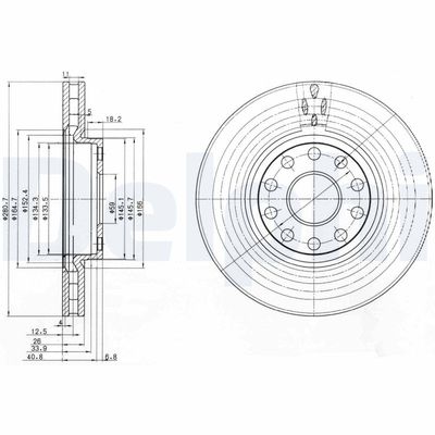 Brake Disc DELPHI BG3078
