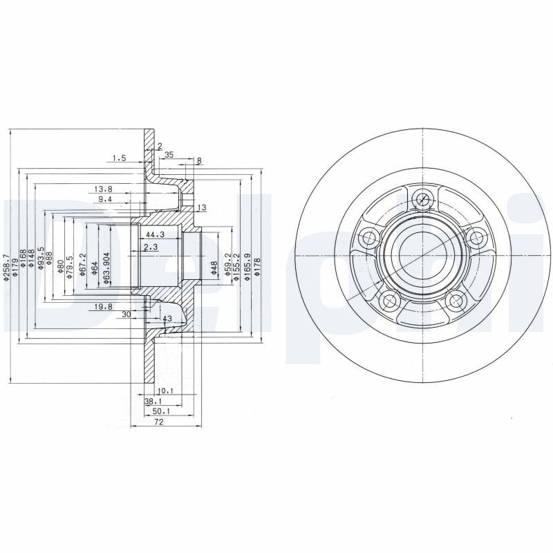 DELPHI BG3086 Brake Disc