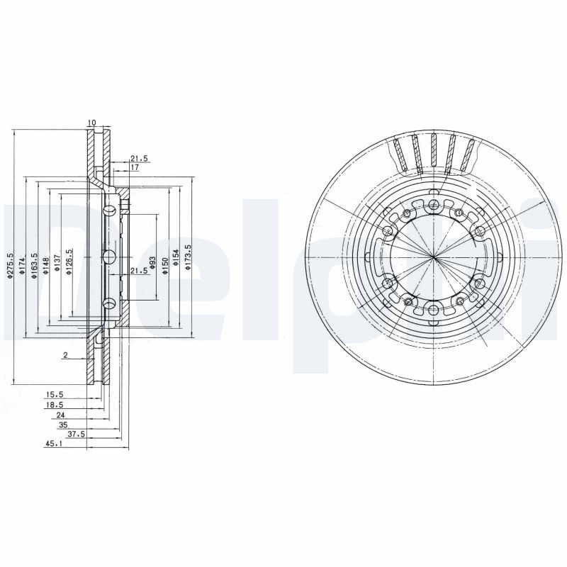 DELPHI BG3115 Brake Disc