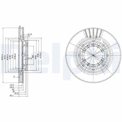 Brake Disc DELPHI BG3115