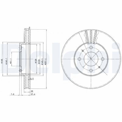 Brake Disc DELPHI BG3124
