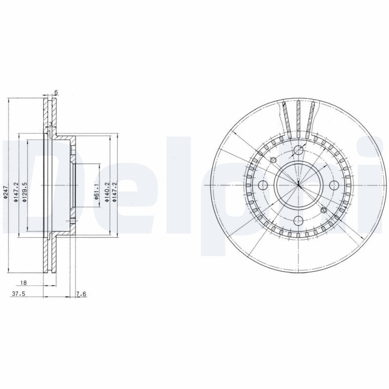 DELPHI BG3134 Brake Disc