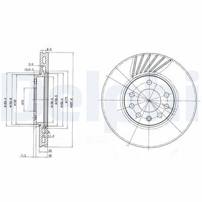 Brake Disc DELPHI BG3142C