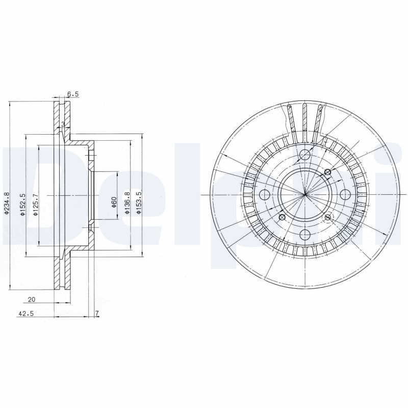 DELPHI BG3160 Brake Disc