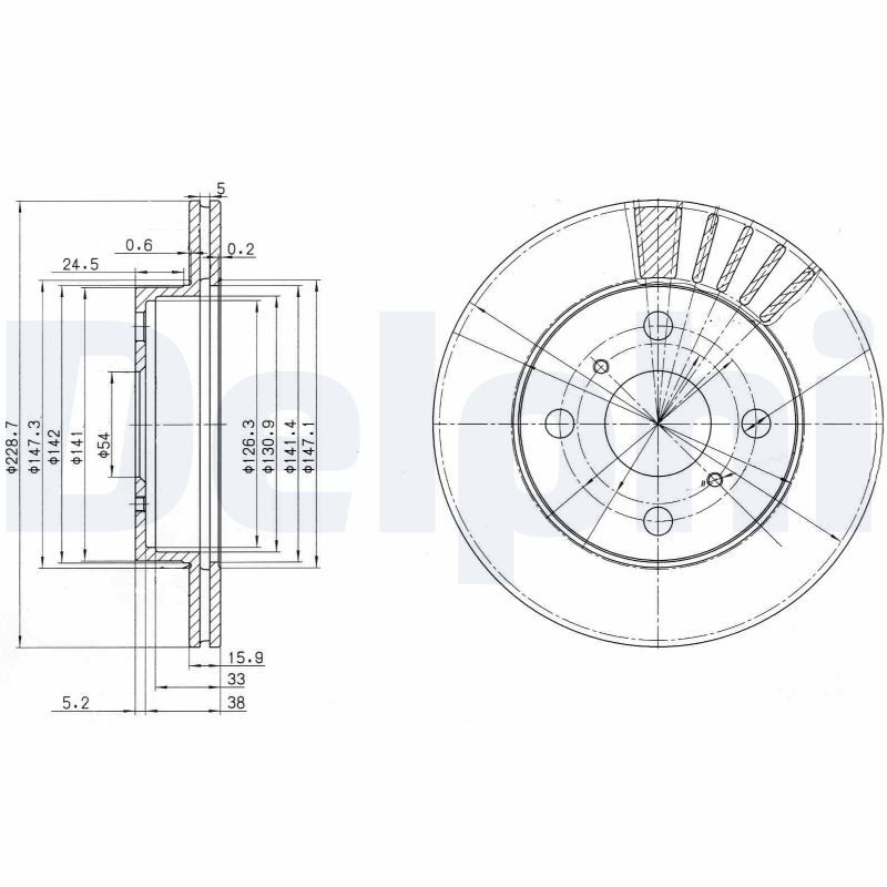 DELPHI BG3173 Brake Disc