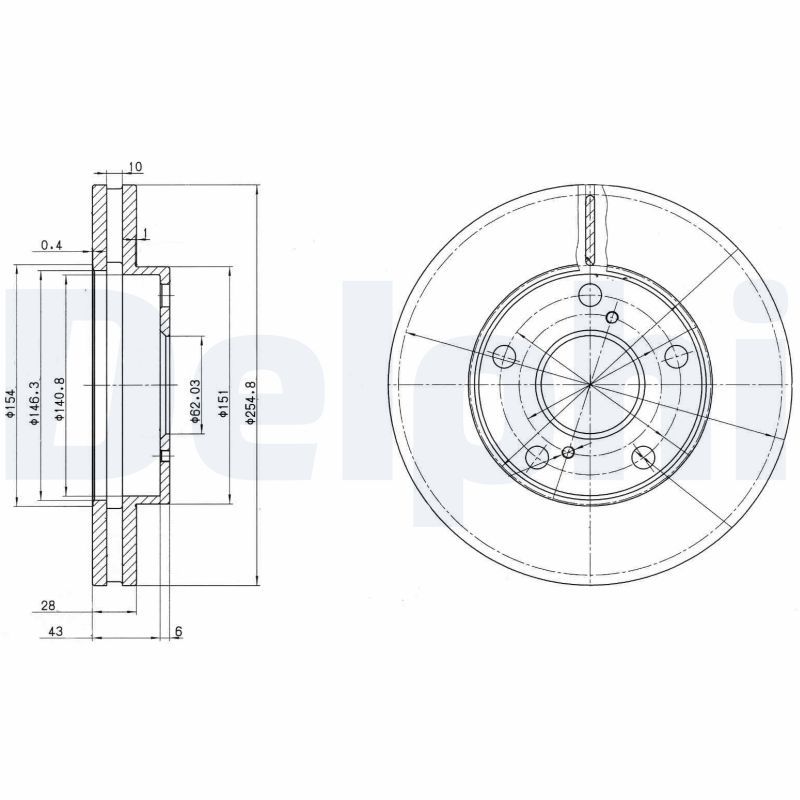 DELPHI BG3177 Brake Disc