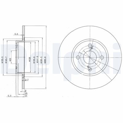 Brake Disc DELPHI BG3186