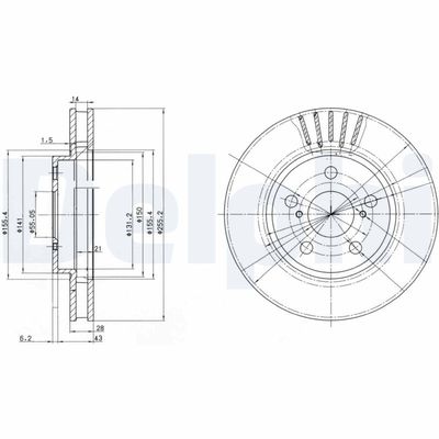 Brake Disc DELPHI BG3187