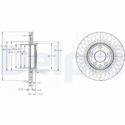 Brake Disc DELPHI BG3222