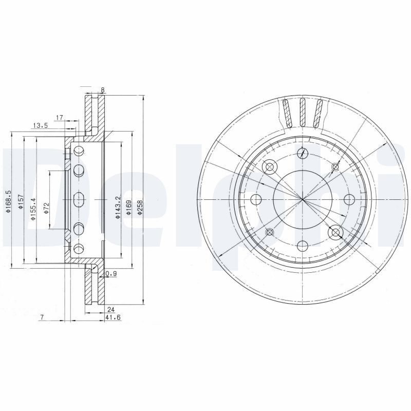DELPHI BG3335 Brake Disc