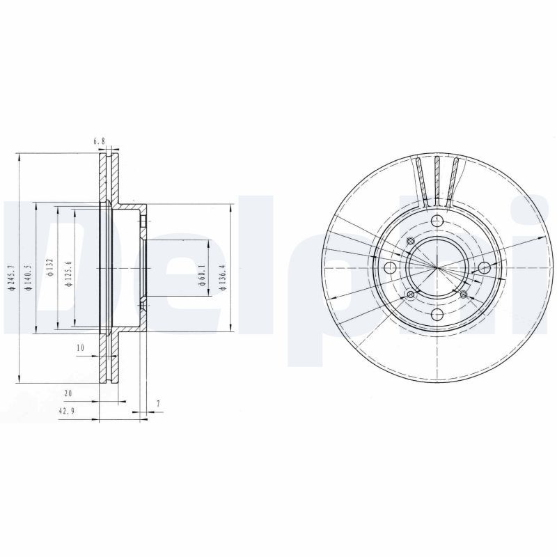 DELPHI BG3341 Brake Disc