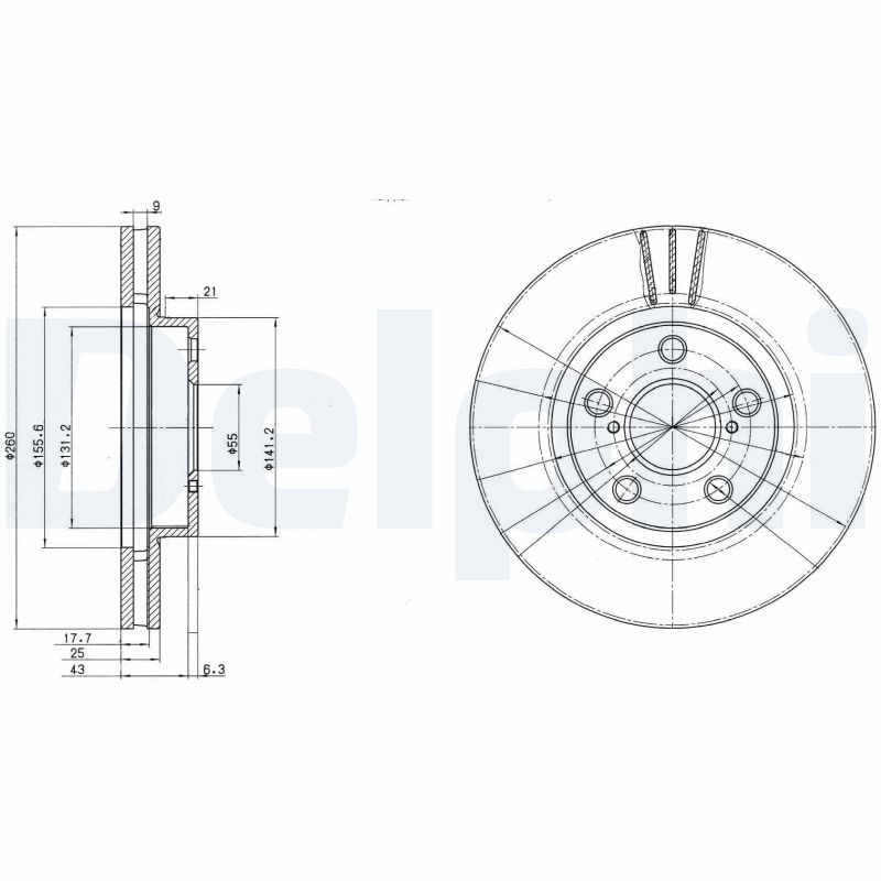 DELPHI BG3347C Brake Disc