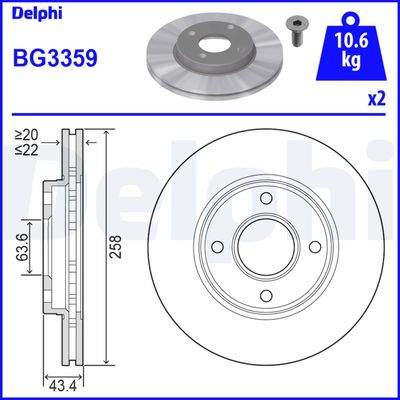Brake Disc DELPHI BG3359
