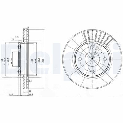 Brake Disc DELPHI BG3359C