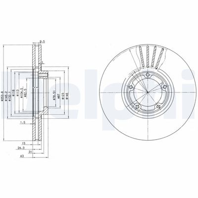 Brake Disc DELPHI BG3365