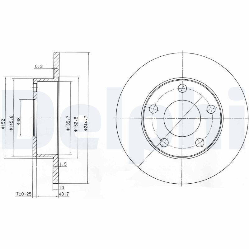 DELPHI BG3381C Brake Disc