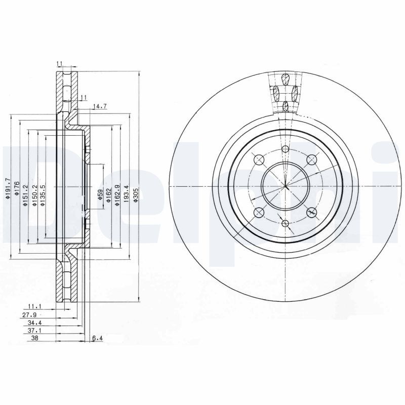DELPHI BG3387 Brake Disc