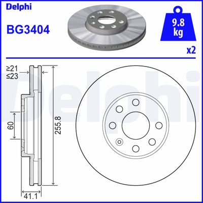 Brake Disc DELPHI BG3404