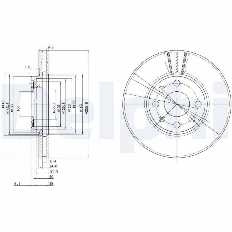 DELPHI BG3404C Brake Disc
