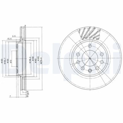 Brake Disc DELPHI BG3405C