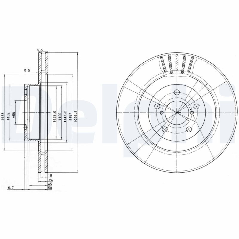DELPHI BG3413 Brake Disc