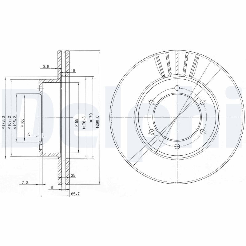 DELPHI BG3423 Brake Disc