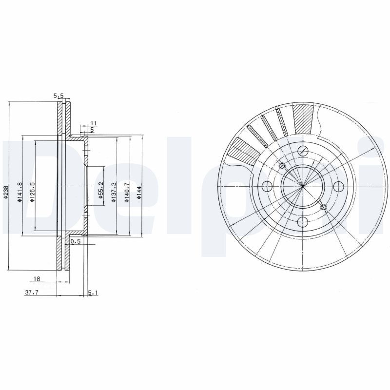 DELPHI BG3424 Brake Disc