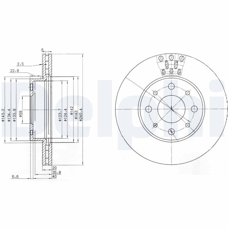 DELPHI BG3425 Brake Disc