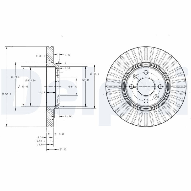 DELPHI BG3430C Brake Disc