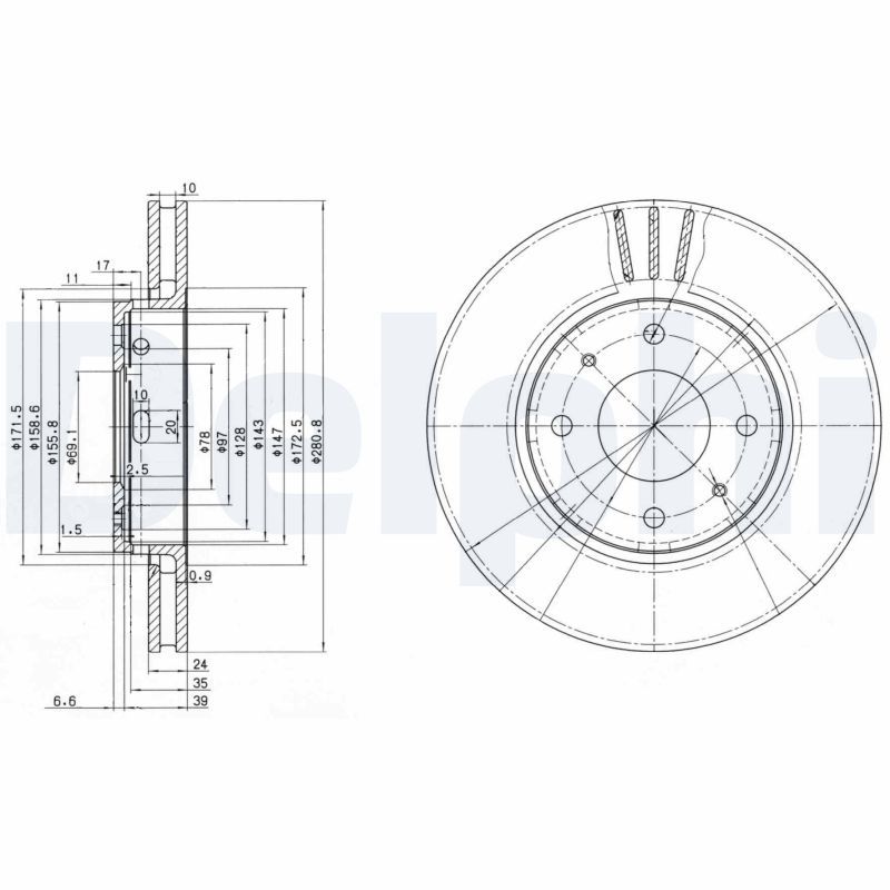 DELPHI BG3501C Brake Disc