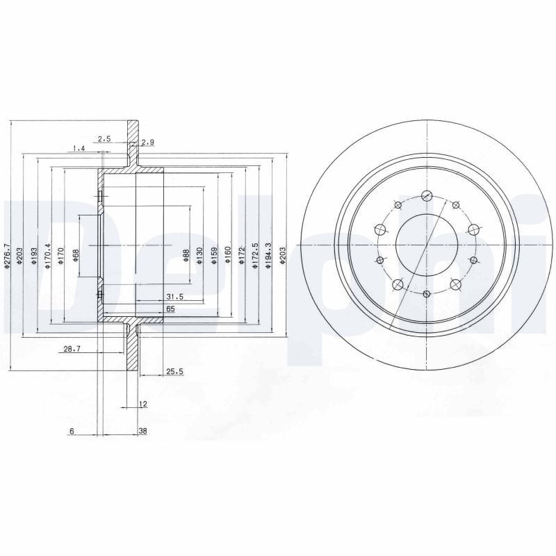 DELPHI BG3502 Brake Disc