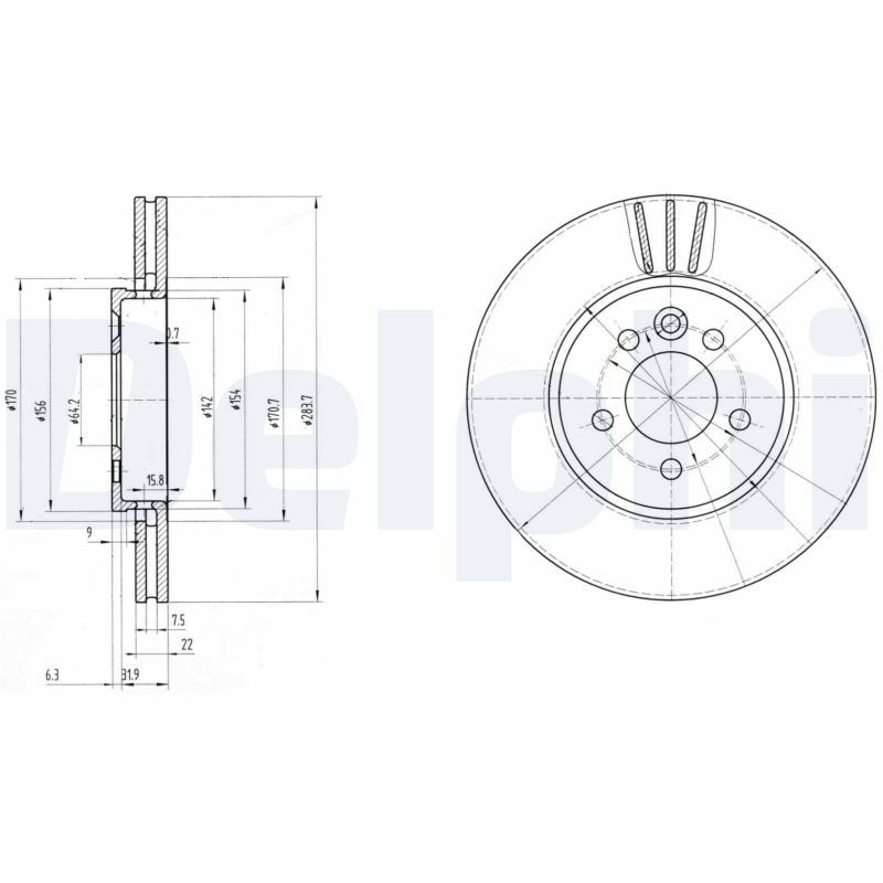 DELPHI BG3503 Brake Disc