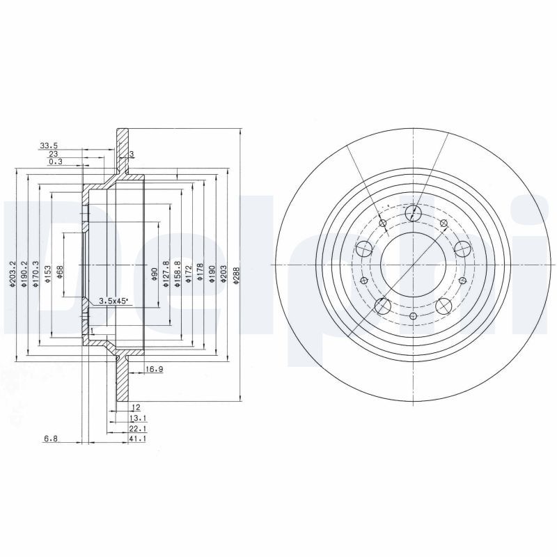 DELPHI BG3515C Brake Disc