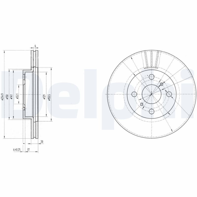 DELPHI BG3520 Brake Disc