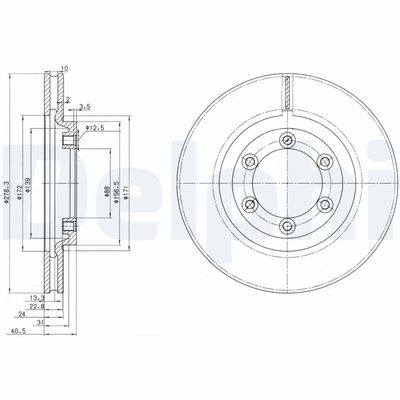 Brake Disc DELPHI BG3523