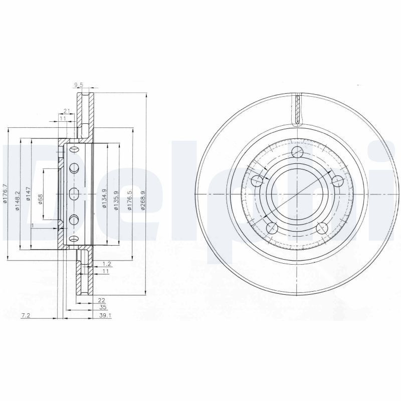 DELPHI BG3525 Brake Disc
