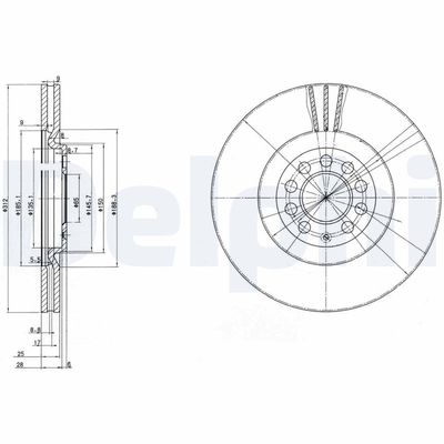 Brake Disc DELPHI BG3528