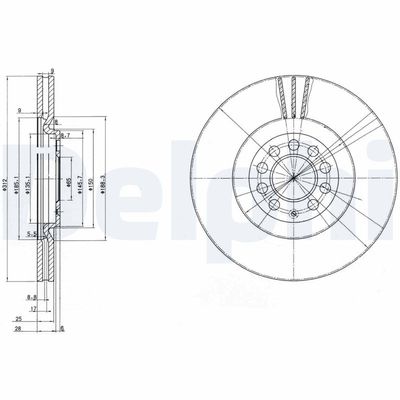 Brake Disc DELPHI BG3528C