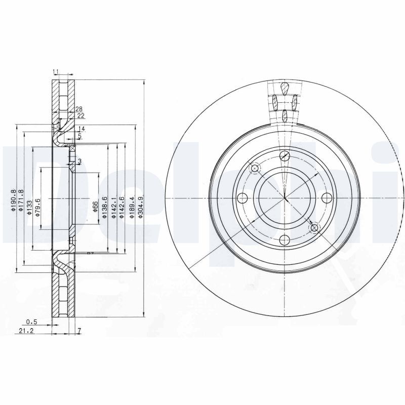 DELPHI BG3529 Brake Disc