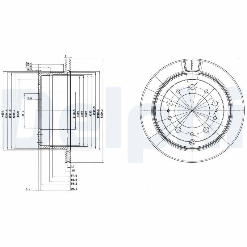 DELPHI BG3534 Brake Disc